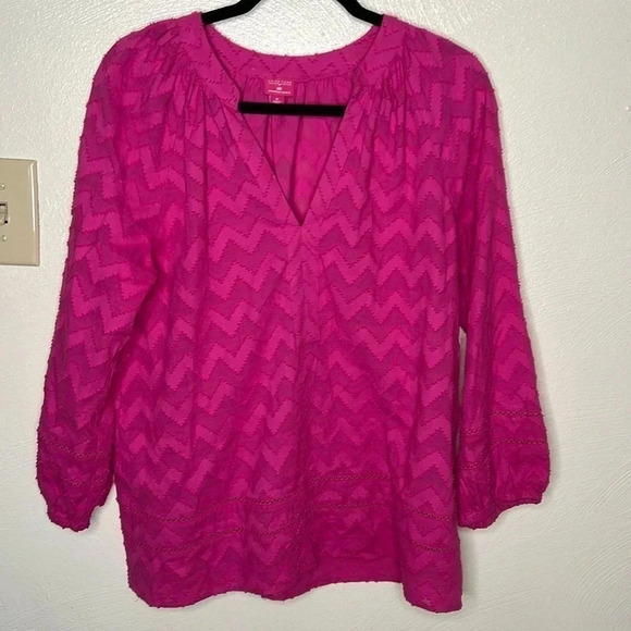 TRINA TURK x I.N.C Solid Peasant Blouse Size M - Picture 1 of 5
